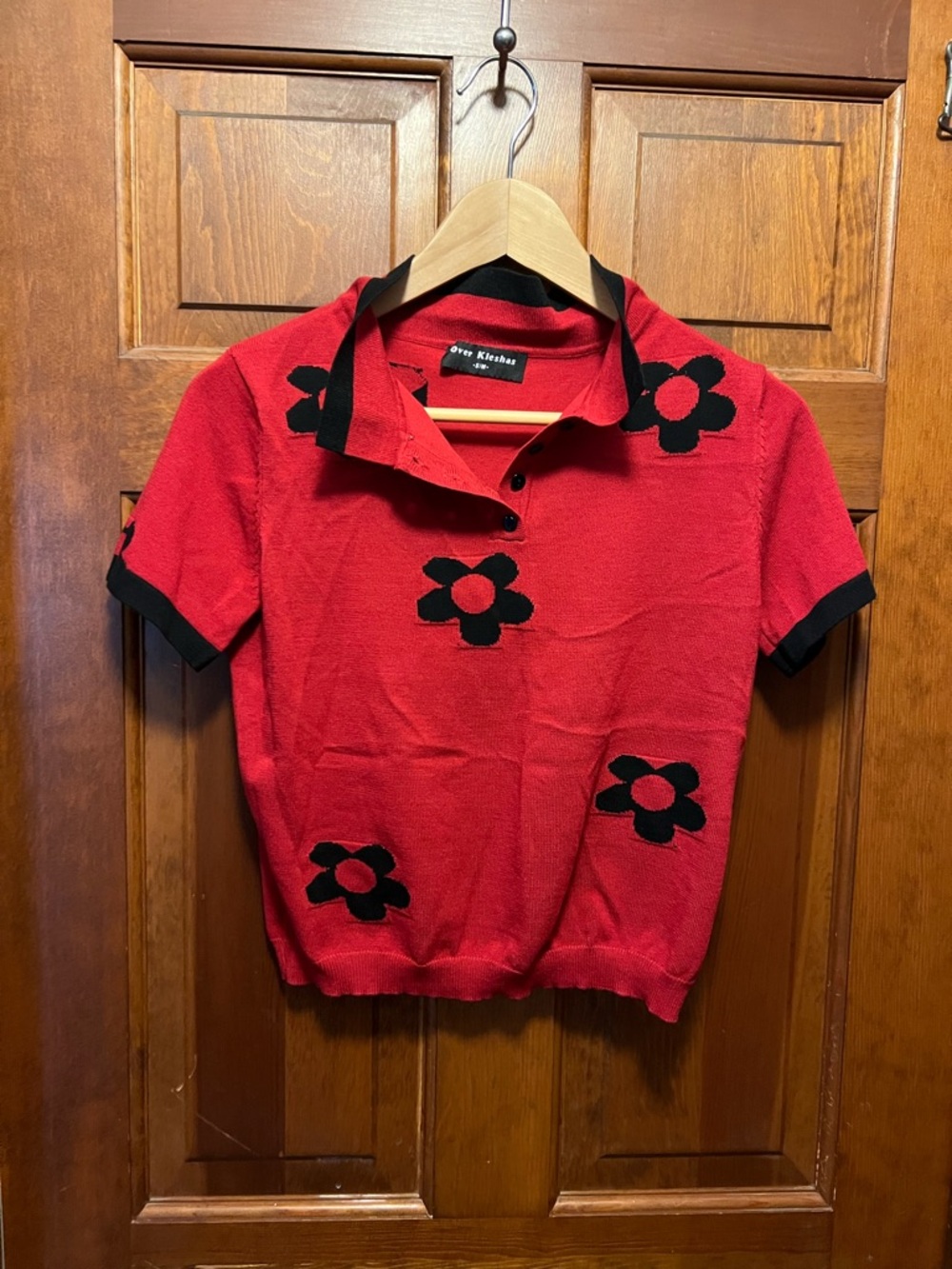 Over Kleshas Red and Black Crewneck Sweater